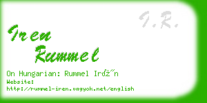 iren rummel business card